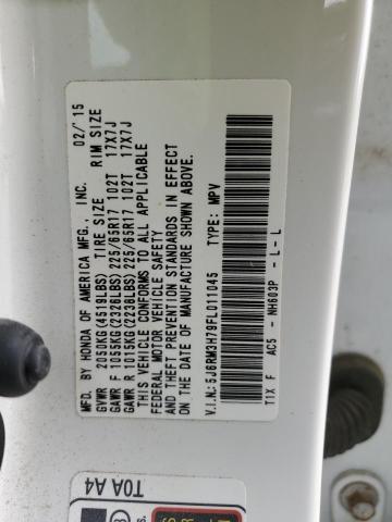 Photo 10 from auction – 2015 HONDA CR-V EXL with VIN 5J6RM3H79FL011045