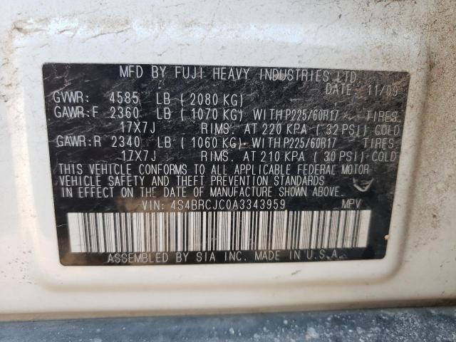 Photo 10 from auction – 2010 SUBARU OUTBACK 2. with VIN 4S4BRCJC0A3343959