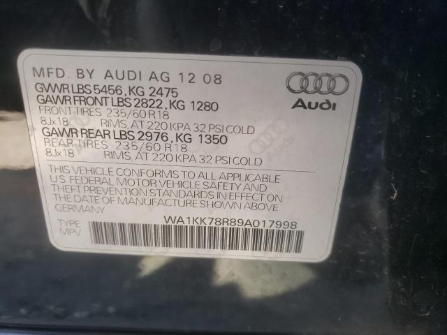 Photo 10 from auction – 2009 AUDI Q5 3.2 with VIN WA1KK78R89A017998