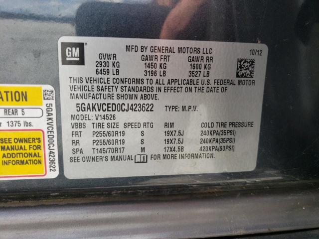 Photo 10 from auction – 2012 BUICK ENCLAVE with VIN 5GAKVCED0CJ423622