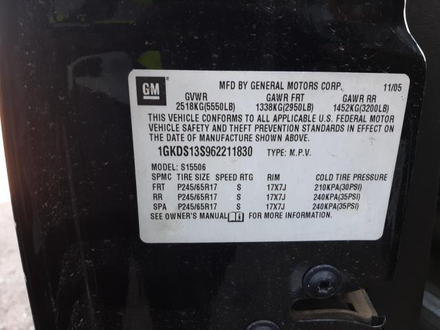 Photo 10 from auction – 2006 GMC ENVOY with VIN 1GKDS13S962211830