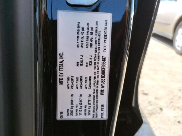 Photo 10 from auction – 2019 TESLA MODEL 3 with VIN 5YJ3E1EA0KF396487