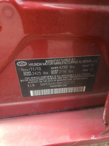 Photo 10 from auction – 2011 HYUNDAI SONATA GLS with VIN 5NPEB4AC8BH202722