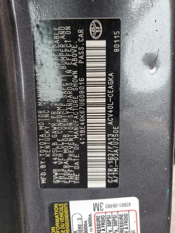 Photo 10 from auction – 2007 TOYOTA CAMRY CE with VIN 4T1BE46K67U608016