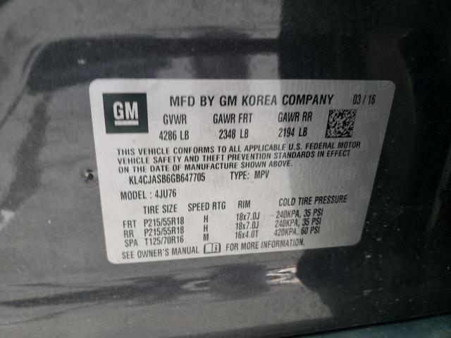 Photo 10 from auction – 2016 BUICK ENCORE with VIN KL4CJASB6GB647705