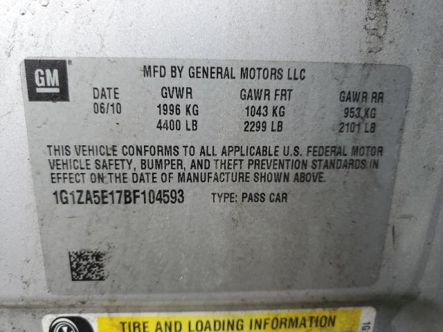 Photo 10 from auction – 2011 CHEVROLET MALIBU LS with VIN 1G1ZA5E17BF104593