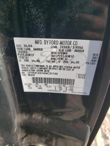 Photo 10 from auction – 2004 FORD F150 with VIN 1FTPX12574NC31155