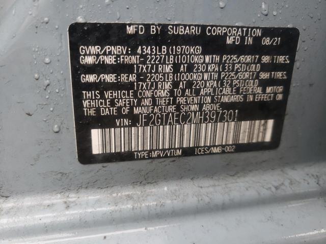 Photo 10 from auction – 2021 SUBARU CROSSTREK with VIN JF2GTAEC2MH397301