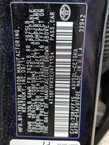Photo 10 from auction – 2014 TOYOTA CAMRY L with VIN 4T1BF1FKXEU471154