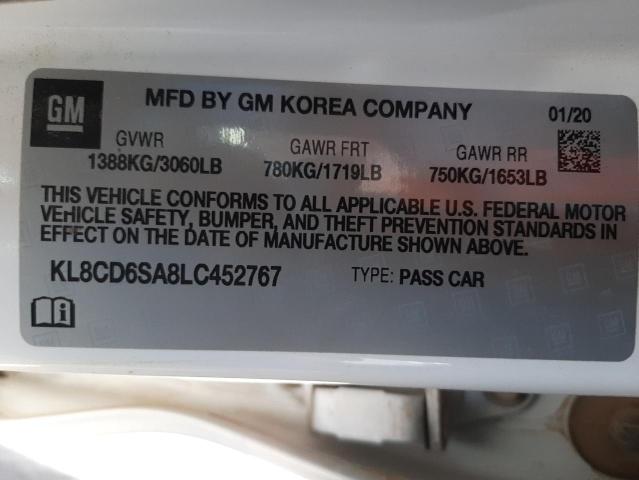 Photo 10 from auction – 2020 CHEVROLET SPARK 1LT with VIN KL8CD6SA8LC452767