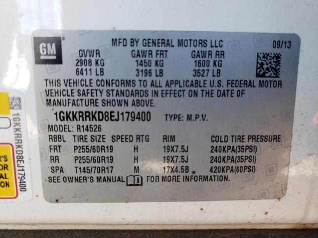 Photo 10 from auction – 2014 GMC ACADIA SLT with VIN 1GKKRRKD8EJ179400