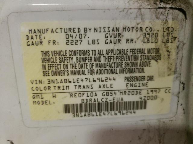 Photo 10 from auction – 2007 NISSAN SENTRA 2.0 with VIN 3N1AB61E47L696244