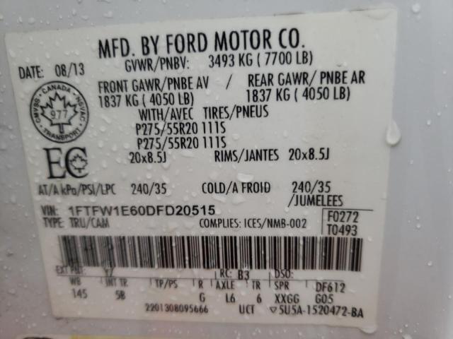 Photo 10 from auction – 2013 FORD F150 SUPER with VIN 1FTFW1E60DFD20515