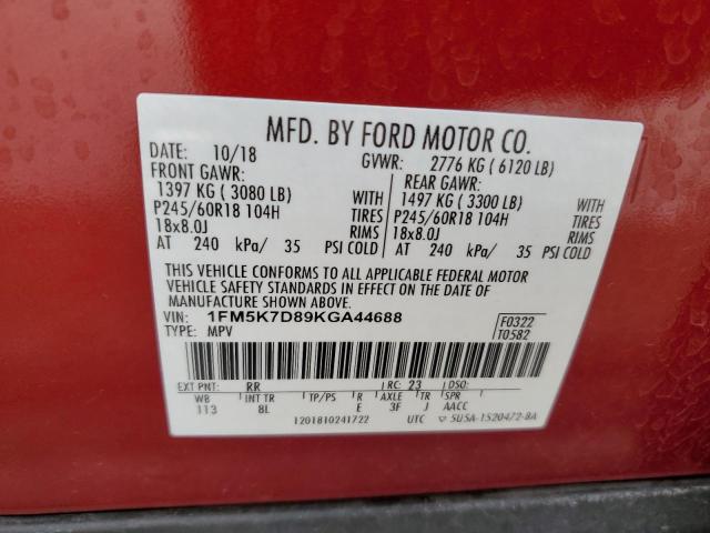 Photo 10 from auction – 2019 FORD EXPLORER X with VIN 1FM5K7D89KGA44688