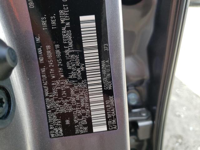 Photo 10 from auction – 2017 TOYOTA HIGHLANDER with VIN 5TDKZRFH9HS523655