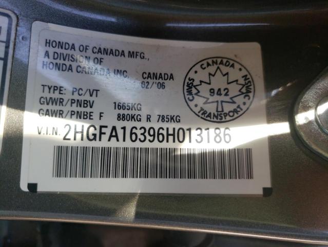 Photo 10 from auction – 2006 HONDA CIVIC DX V with VIN 2HGFA16396H013186