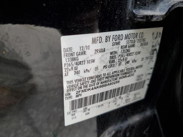 Photo 10 from auction – 2011 FORD EDGE SPORT with VIN 2FMDK4AK9BBA60259