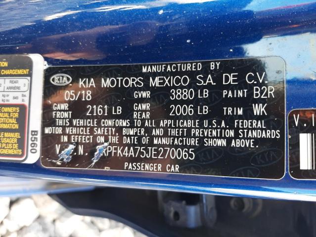 Photo 10 from auction – 2018 KIA FORTE LX with VIN 3KPFK4A75JE270065