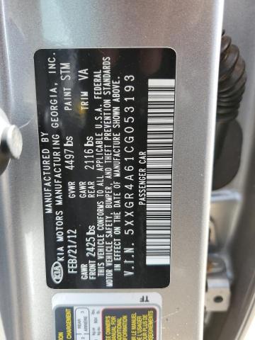 Photo 10 from auction – 2012 KIA OPTIMA SX with VIN 5XXGR4A61CG053193