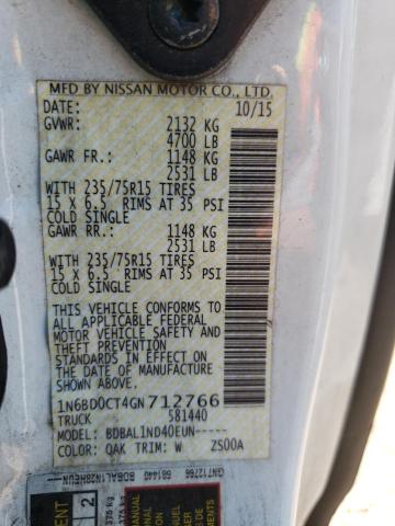 Photo 10 from auction – 2016 NISSAN FRONTIER S with VIN 1N6BD0CT4GN712766