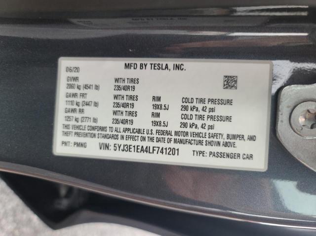 Photo 10 from auction – 2020 TESLA MODEL 3 with VIN 5YJ3E1EA4LF741201