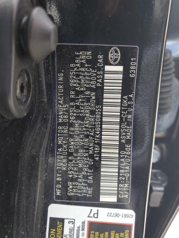 Photo 10 from auction – 2016 TOYOTA CAMRY LE with VIN 4T1BF1FK4GU508055
