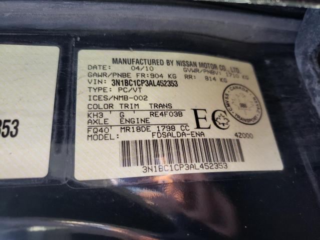 Photo 10 from auction – 2010 NISSAN VERSA S with VIN 3N1BC1CP3AL452353