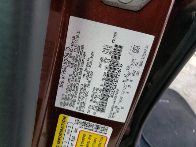 Photo 10 from auction – 2016 FORD FUSION TIT with VIN 3FA6P0K9XGR256759