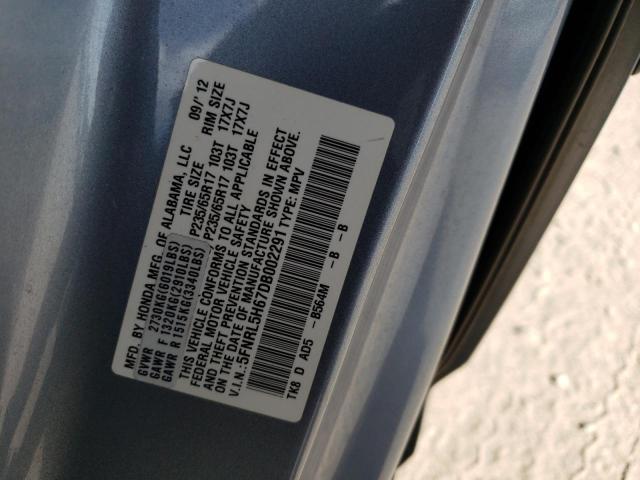Photo 10 from auction – 2013 HONDA ODYSSEY EX with VIN 5FNRL5H67DB002291
