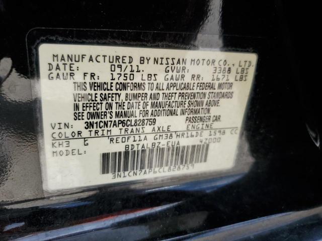Photo 10 from auction – 2012 NISSAN VERSA S with VIN 3N1CN7AP6CL828759