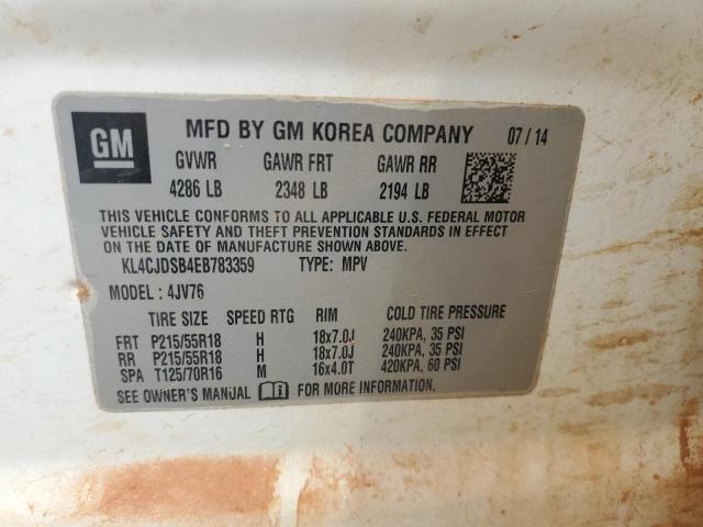 Photo 10 from auction – 2014 BUICK ENCORE PRE with VIN KL4CJDSB4EB783359