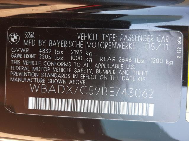 Photo 10 from auction – 2011 BMW 335 I with VIN WBADX7C59BE743062