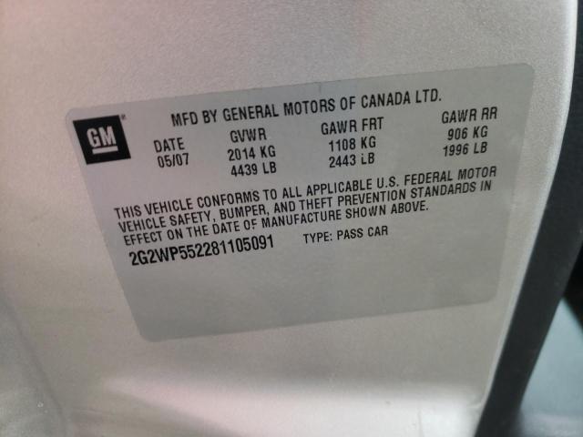 Photo 10 from auction – 2008 PONTIAC GRAND PRIX with VIN 2G2WP552281105091