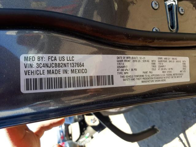 Photo 10 from auction – 2022 JEEP COMPASS LA with VIN 3C4NJCBB2NT137664