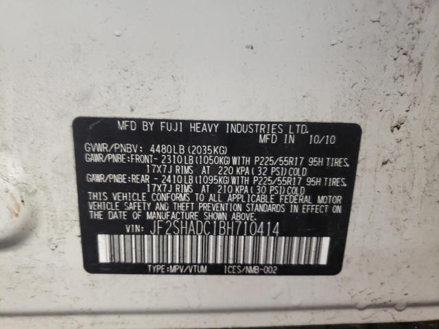Photo 10 from auction – 2011 SUBARU FORESTER 2 with VIN JF2SHADC1BH710414