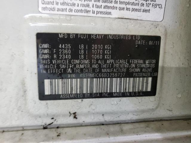 Photo 10 from auction – 2011 SUBARU LEGACY 2.5 with VIN 4S3BMBC66B3258727