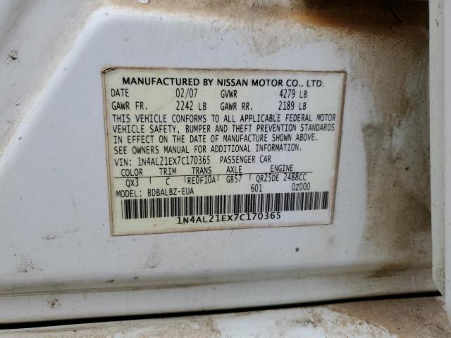 Photo 10 from auction – 2007 NISSAN ALTIMA 2.5 with VIN 1N4AL21EX7C170365