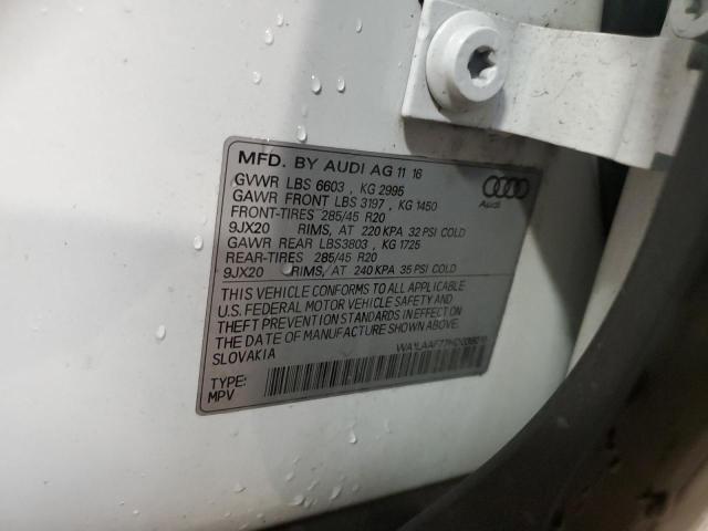 Photo 10 from auction – 2017 AUDI Q7 PREMIUM with VIN WA1LAAF77HD038019