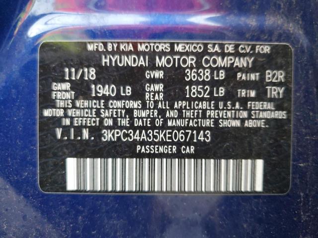 Photo 10 from auction – 2019 HYUNDAI ACCENT LIM with VIN 3KPC34A35KE067143