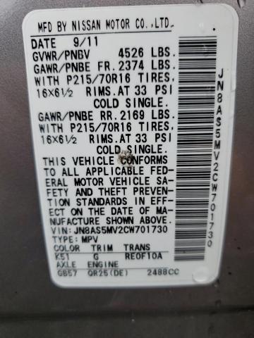 Photo 10 from auction – 2012 NISSAN ROGUE S with VIN JN8AS5MV2CW701730