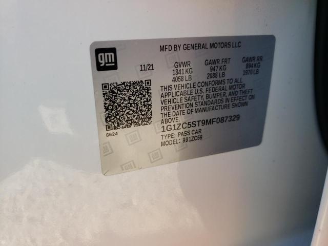 Photo 10 from auction – 2021 CHEVROLET MALIBU LS with VIN 1G1ZC5ST9MF087329