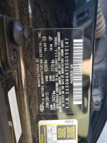 Photo 10 from auction – 2013 KIA OPTIMA LX with VIN 5XXGM4A79DG098147