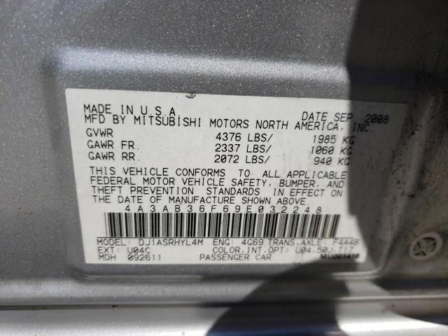 Photo 10 from auction – 2009 MITSUBISHI GALANT ES with VIN 4A3AB36F69E032248