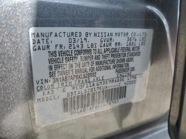 Photo 10 from auction – 2019 NISSAN SENTRA S with VIN 3N1AB7AP8KL628982