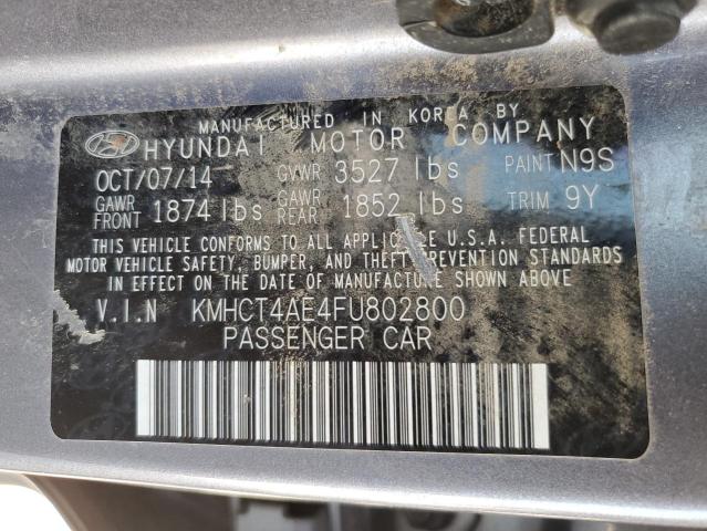 Photo 10 from auction – 2015 HYUNDAI ACCENT GLS with VIN KMHCT4AE4FU802800