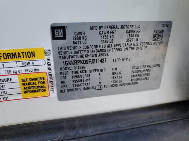 Photo 10 from auction – 2015 GMC ACADIA SLE with VIN 1GKKRPKD9FJ211437