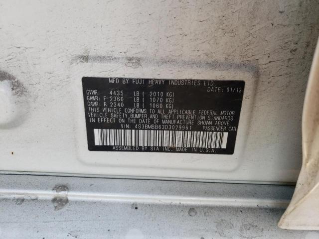 Photo 10 from auction – 2013 SUBARU LEGACY 2.5 with VIN 4S3BMBB63D3029961