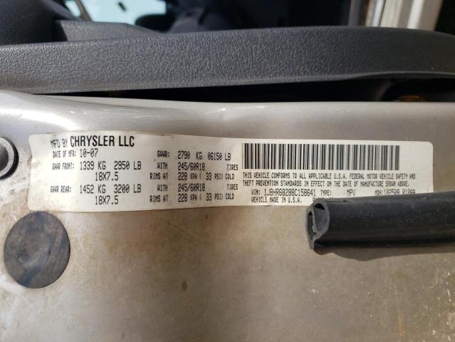 Photo 10 from auction – 2008 JEEP GRAND CHER with VIN 1J8HR68288C158641
