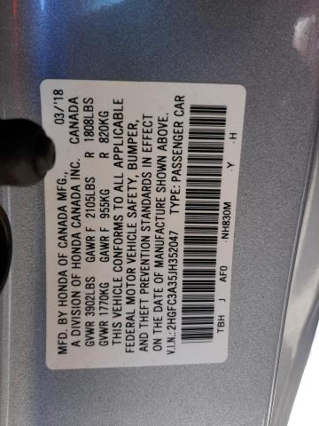 Photo 10 from auction – 2018 HONDA CIVIC EX with VIN 2HGFC3A35JH352047