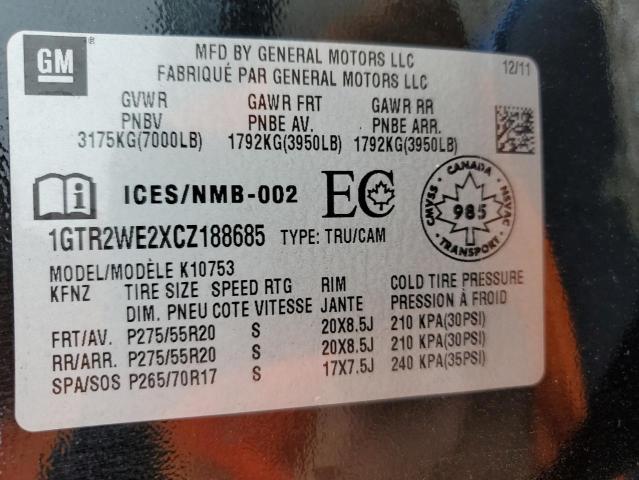 Zdjęcie 10 z aukcji – 2012 GMC SIERRA K15 z VIN 1GTR2WE2XCZ188685